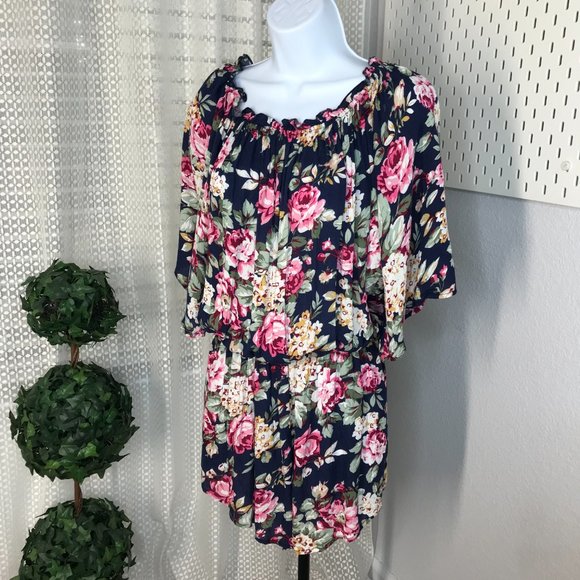 Kori Pants - ☀️SALE! Kori S/S Romper | Navy w/ Floral | Small